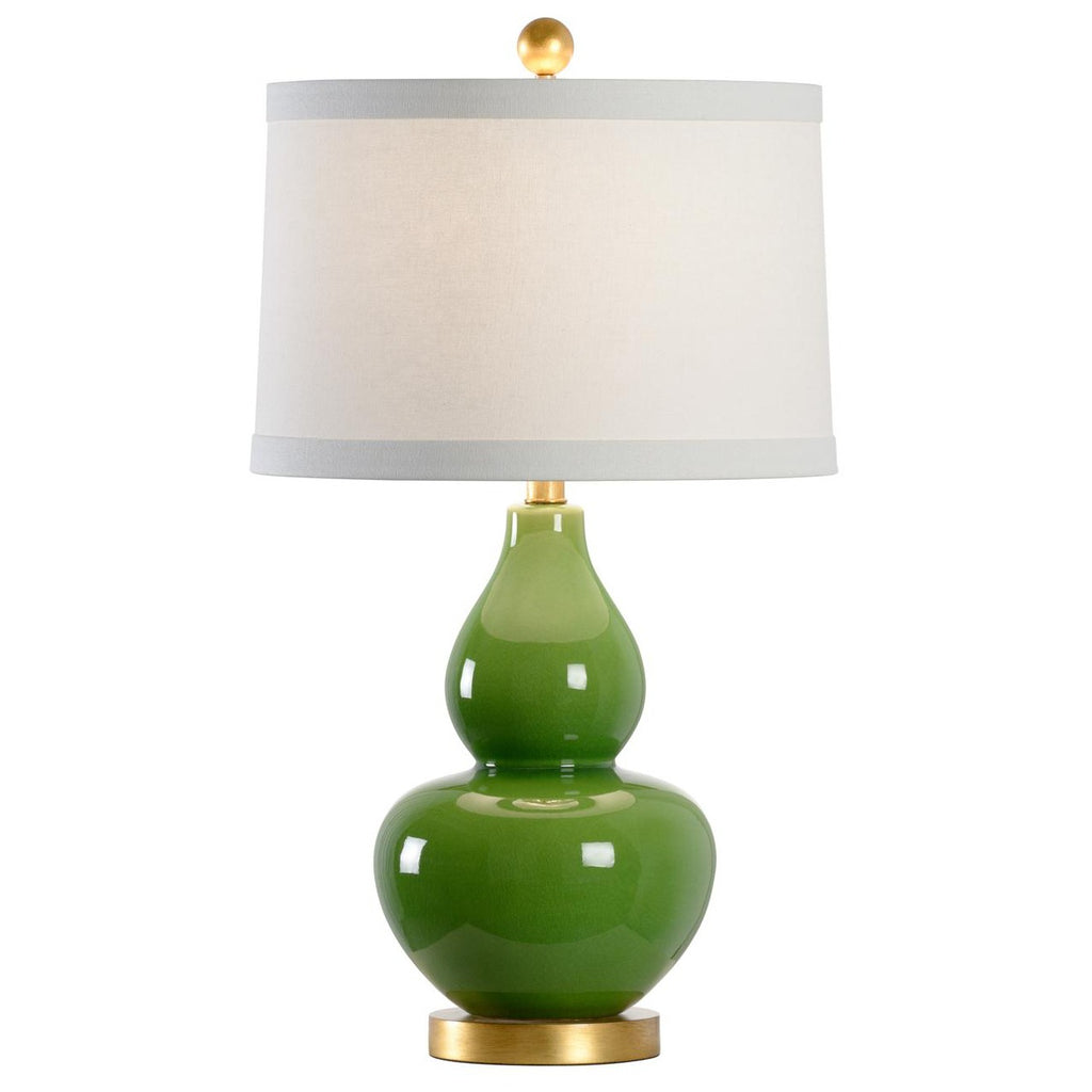 Lampe de table en céramique vert courgette