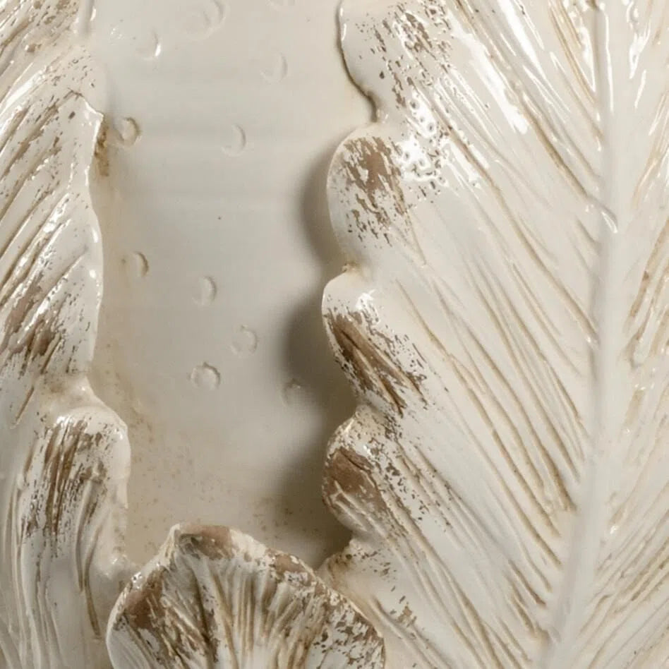 Lampe de table rétro en céramique émaillée couleur crème