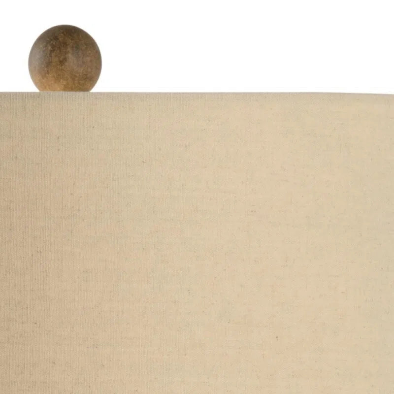 Lampe de table rétro en céramique émaillée couleur crème